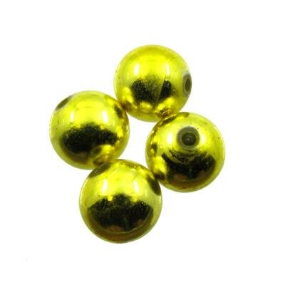 pērle apaļa 14mm akrila (12gab) zelta kr. - k759