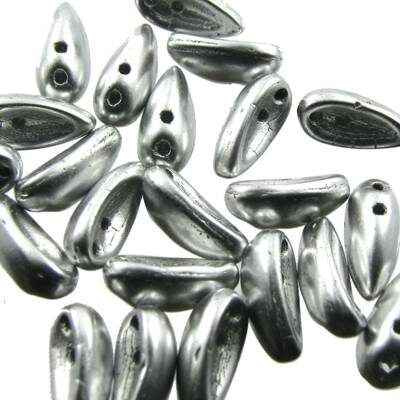 pērlītes Chilli 4x11mm sudraba met.matētas "Silver mat.metallic" (24gab) Čehija - j3101
