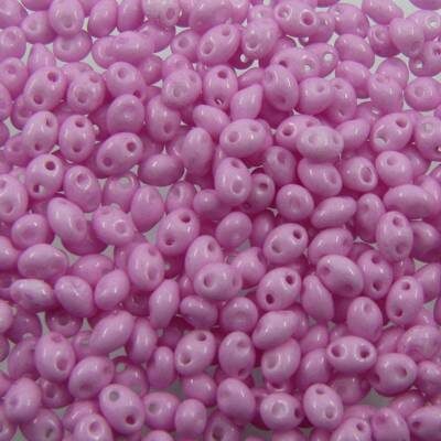 pērlītes TWIN 2.5x5mm Solgel Dyed Pink (25g) Čehija - j2095
