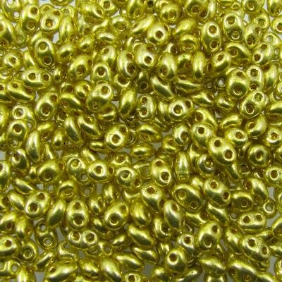 pērlītes TWIN 2.5x5mm zelta "Gold" (25g) Čehija - j2096