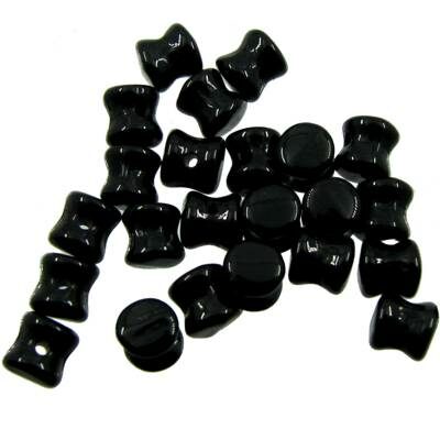 pērle skrots 4x6mm melna "Black" (24gab) Čehija - j3067