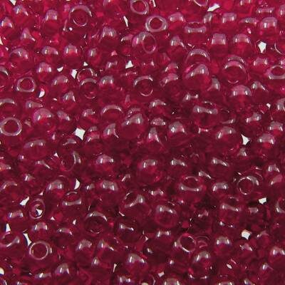 pērlītes N8 t.sarkanas caurspīdīgas "Siam Ruby" (25g) Čehija - j1528