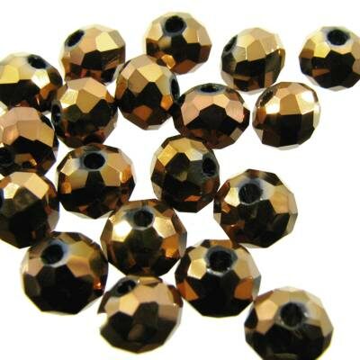 pērle apaļa plakana slīpēta Rondelle 4x6mm Crystal Dorado (20gab) Ķīna - k769