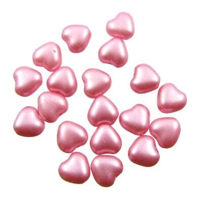 pērle sirds 6mm pasteļu rozā “Pastel Pink” (20gab) Čehija - j3118
