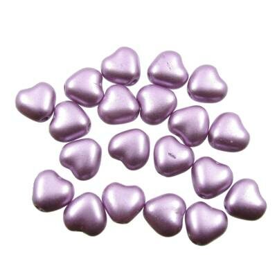 pērle sirds 6mm pasteļu violetas “Pastel Lilac” (20gab) Čehija - j3119