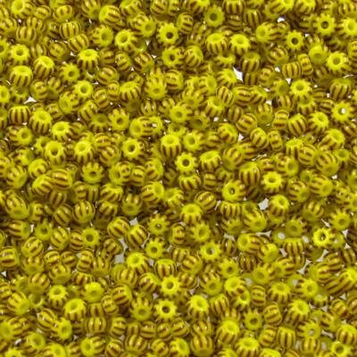 pērlītes N10 dzeltenas brūni strīpotas (25g) Čehija - j1522