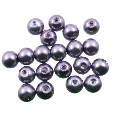 pērle apaļa 8mm (20gab) pelēkvioleta - k1202