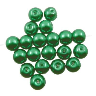 pērle apaļa 8mm (20gab) zaļa - k1010