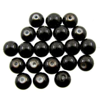 pērle apaļa 8mm (20gab) melna - k1003