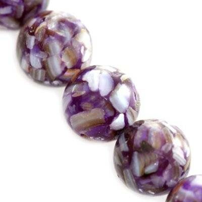 pērle apaļa 10mm gliemežvāku violeta - f5505