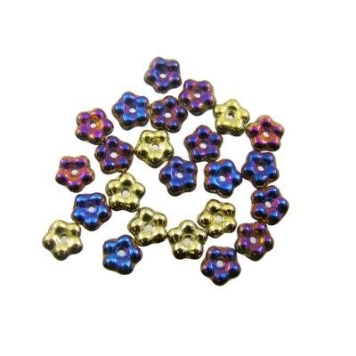 pērle puķe 5mm Forget-Me-Not Crystal California Gold Violet (24gab) Čehija - j3204