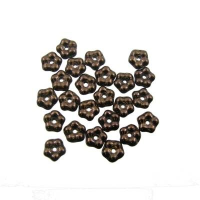 pērle puķe 5mm Forget-Me-Not Metallic Brown (24gab) Čehija - j3210