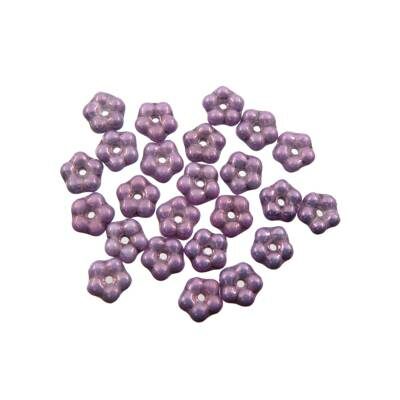 pērle puķe 5mm Forget-Me-Not Violet lustered (24gab) Čehija - j3206