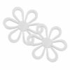 piekariņš koka 50mm balta puķe - f10921