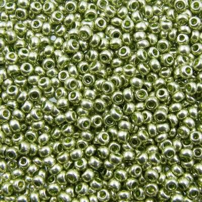 pērlītes N10 zaļas metāliskas "Green metallic" (25g) Čehija - j1566
