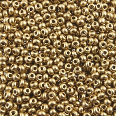 pērlītes N10 zelta matētas "Aztec Gold" (25g) Čehija - j1572