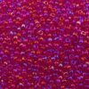 pērlītes N10 caurspīdīgas sarkanas ar varavīksni "Siam Ruby Rainbow" (25g) Čehija - j1578