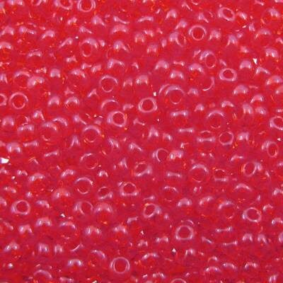 pērlītes N9 g.sarkanas caursp. "light Red" (25g) Čehija - j814