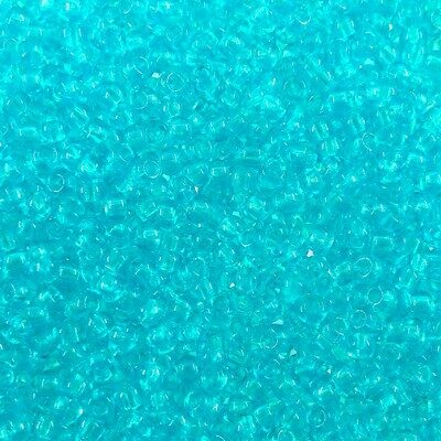 pērlītes N10 zilas caursp. "medium Aquamarine" (25g) Čehija - j234