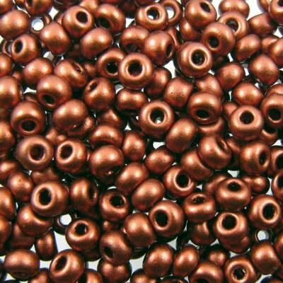 pērlītes N6 vara met.matētas "Copper mat.metal" (25g) Čehija - j1558