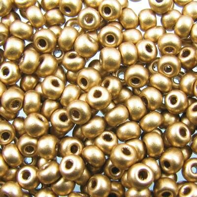 pērlītes N6 zelta matētas "Aztec Gold" (25g) Čehija - j1557