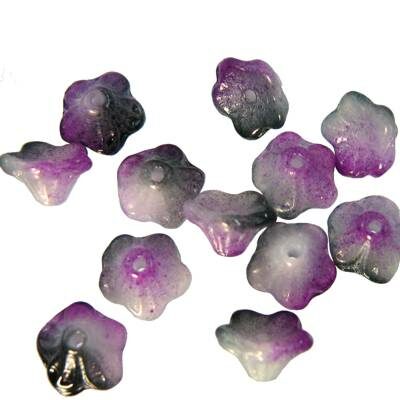 pērle puķe 5x8mm Funky Purple (12gab) - j3211
