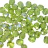 pērle ugunsslīpēta 4mm Olivine AB (50gab) Čehija - j3330