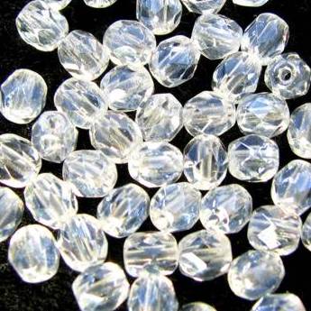 pērle ugunsslīpēta 5mm Crystal (50gab) Čehija - j3333