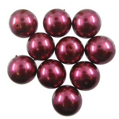 pērle apaļa 16mm violetibordo perlam. (10gab) Čehija
