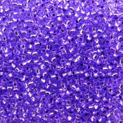 pērlītes N10 violetas ar spoguli "Purple silver lined" (25g) Čehija - j1609