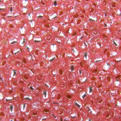 pērlītes N9 rozā ar spoguli "Pink silver lined" (25g) Čehija - j1628
