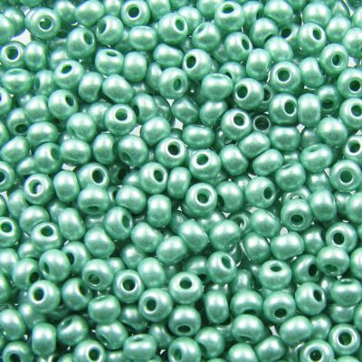 pērlītes N8 tirkīza zaļas metāliskas "Turquoise Green metallic" (25g) Čehija - j1676