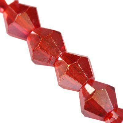 pērle konuss slīpēta 6mm (10gab) Red AB CrystaLine™ - f14784