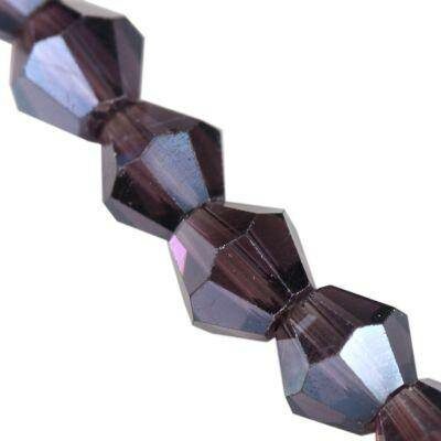 pērle konuss slīpēta 6mm (10gab) Purple AB CrystaLine™ - f14786