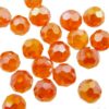 pērle apaļa slīpēta 6mm (20gab) oranža Fire Opal AB - k1425