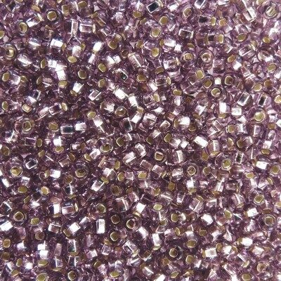 pērlītes N10 g.ametista ar spoguli [] "Light Amethyst silver lined" (25g) Čehija - j1848