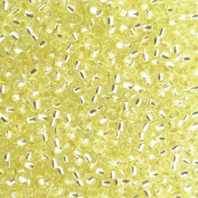pērlītes N10 g.dzeltenas ar spoguli "Yellow 1 dyed silver lined" (25g) Čehija - j1878