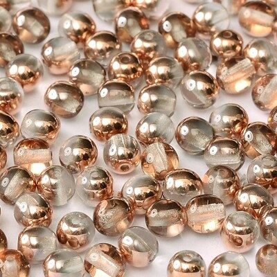 pērle apaļa 4mm (50gab) Crysta Capri Gold