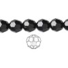 pērle apaļa slīpēta 10mm (12gab) Jet Black Crystal