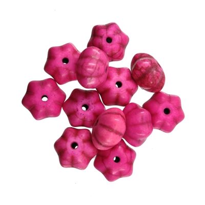 pērle ķirbis Magnesite 7x12mm (12gab) rozā