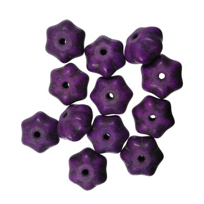 pērle ķirbis Magnesite 7x12mm (12gab) violeta