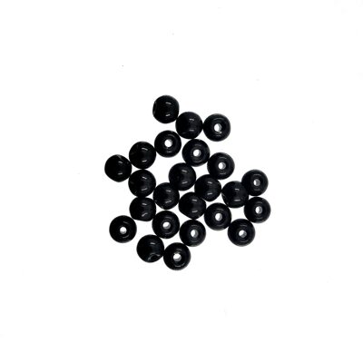 pērle apaļa 4mm Onyx Obsidian (24gab) melna - k1574