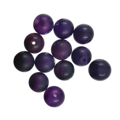 pērle apaļa 8mm matte Purple Agate (12gab)