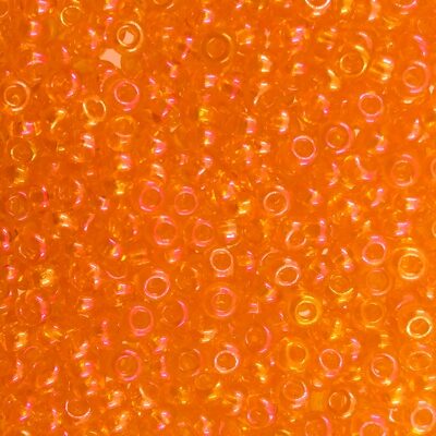 pērlītes N9 oranžas ar varavīksni "Hyacinth Rainbow" (25g) Čehija - j1908