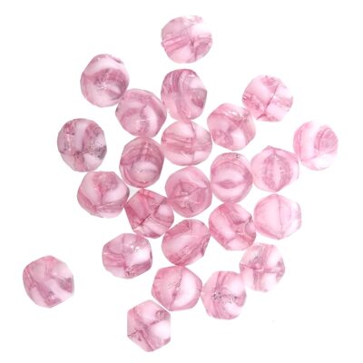 pērle ugunsslīpēta 6mm (24gab) rozā