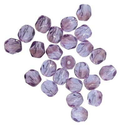 pērle ugunsslīpēta 6mm (24gab) violeta