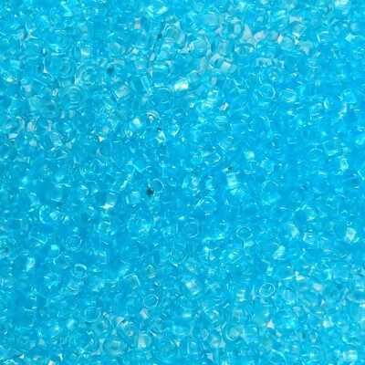 pērlītes N11 g.zilas caursp. "light Aquamarine" (25g) Čehija - j358