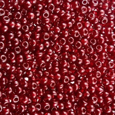 pērlītes N11 granāta sarkanas caurspīdīgas "Garnet" (25g) Čehija - j366