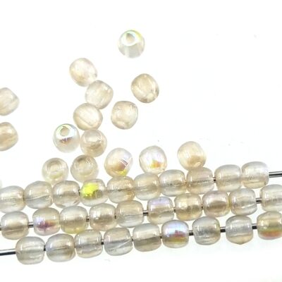 pērle apaļa 2mm (50gab) Crystal Lemon Rainbow