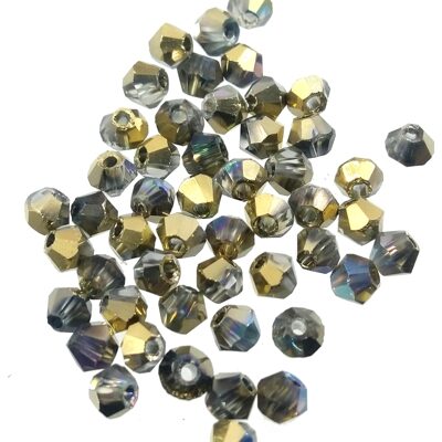 pērle konuss slīpēta 2mm (50gab) Crystal Golden Rainbow